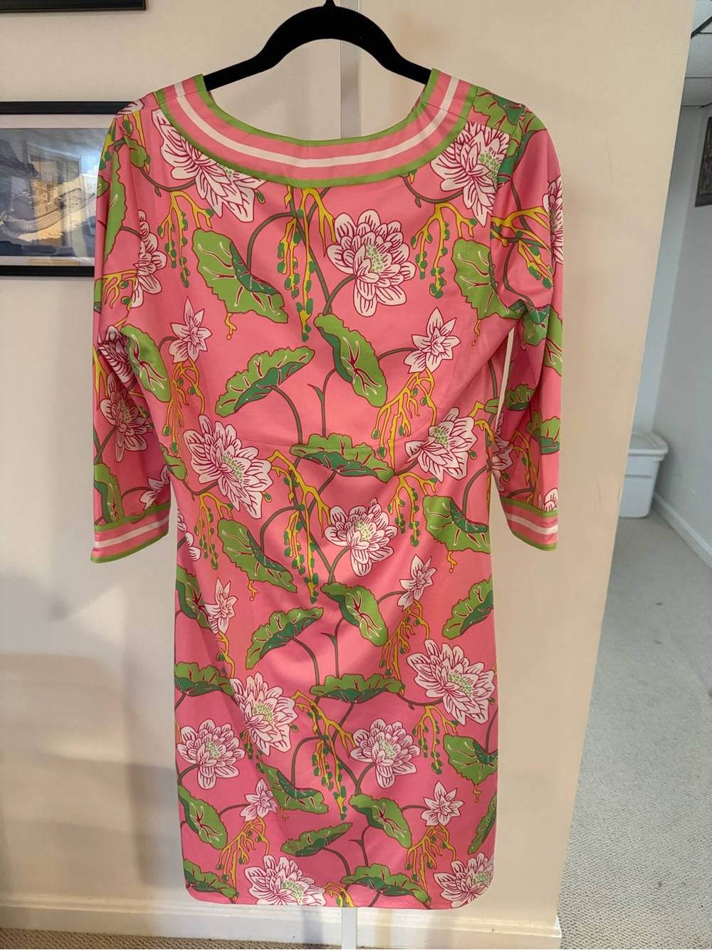 Gretchen Scott Designs Pink Floral Tunic Dress with Green Accents - Picture 3 of 3